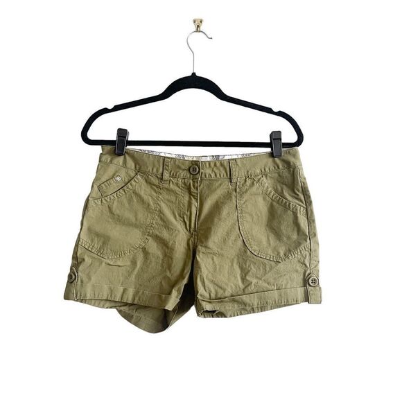 Mec Women's Folded Hem Mini Shorts Olive Green Size 6 - Picture 1 of 9